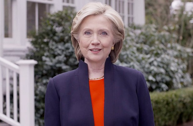 Cena do anúncio da candidatura de Hillary Clinton à Presidência