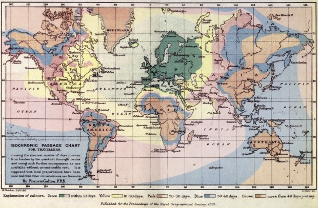 Mapa de Francis Galton, em 1881. Clique para ampliar.